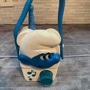 Vintage 1982 Illco wind up music toy Smurf’s- Works